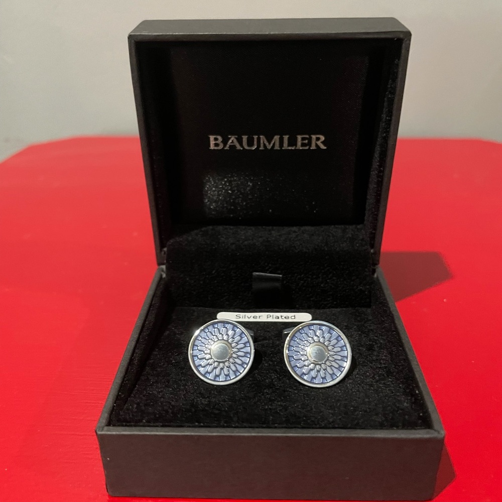Baumler Dago Dusty Blue Cogg cufflinks